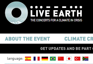 Live Earth global gateway