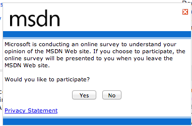 Microsoft web survey