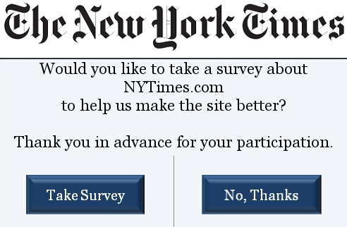 New York Times web survey