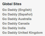 GoDaddy country websites