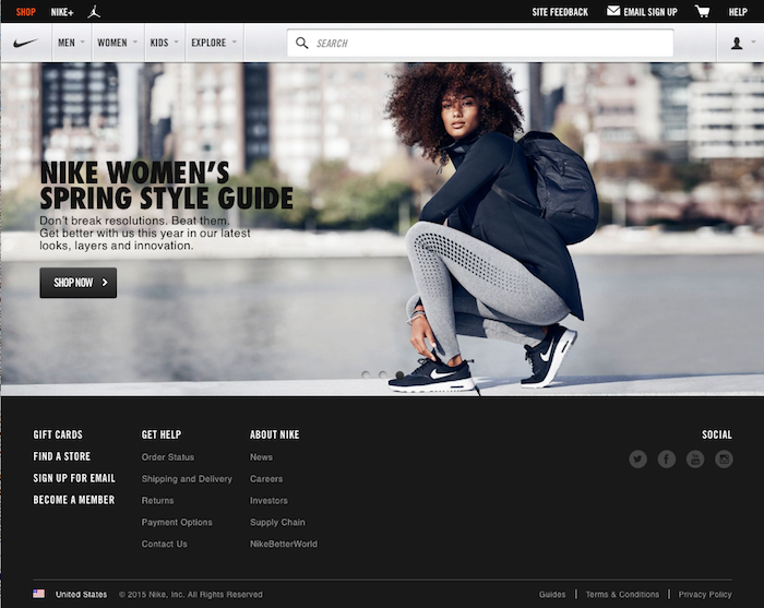 nike web page