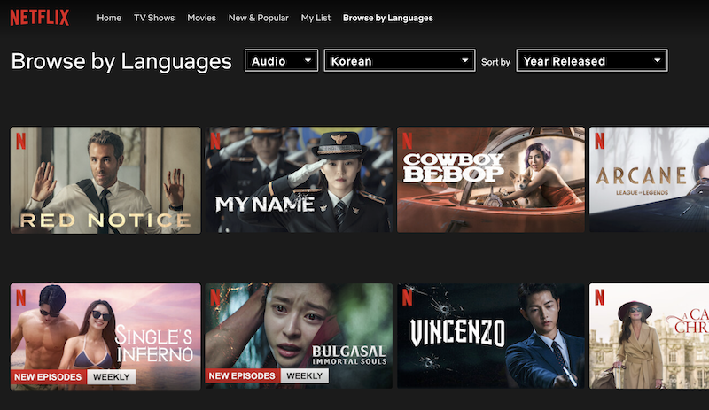 Browsing the Netflix “browse by language” feature – Global by Design